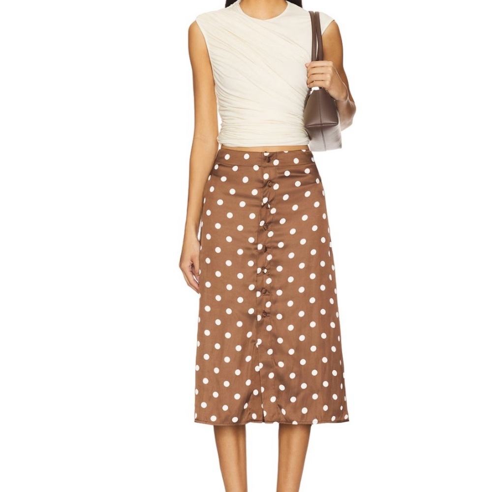FREE PEOPLE
Analise Printed Midi Skirt In Brown